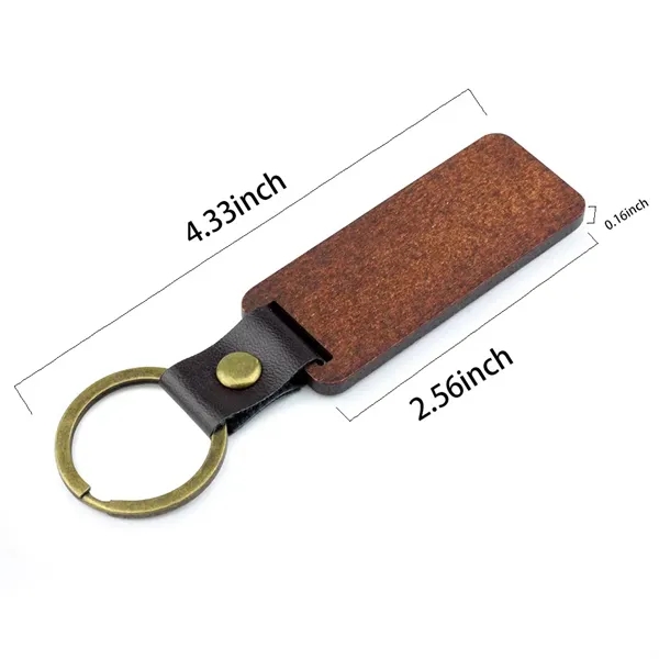 Eco Friendly Wooden Keychain with PU Strap & Split Ring - Eco Friendly Wooden Keychain with PU Strap & Split Ring - Image 3 of 3