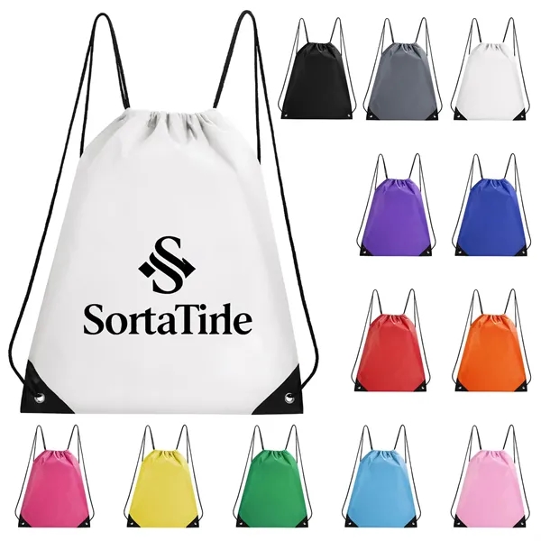 Polyester Drawstring Cinch Backpack 210D - Polyester Drawstring Cinch Backpack 210D - Image 1 of 7