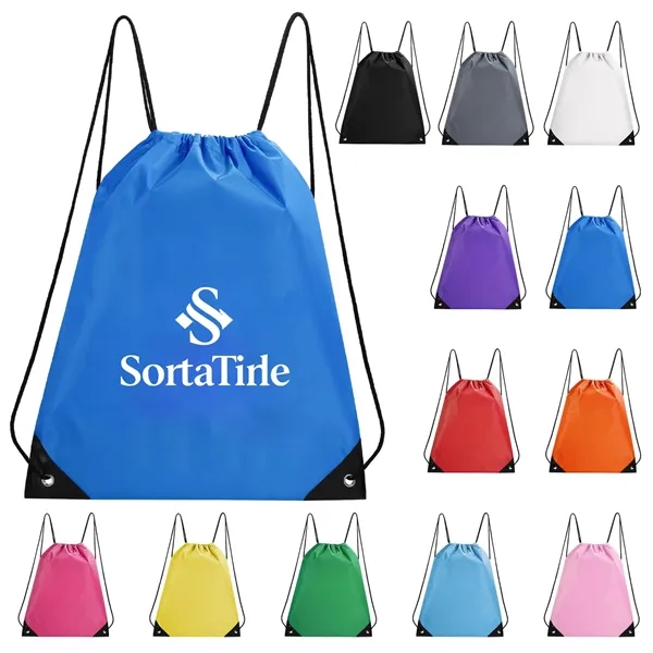 Polyester Drawstring Cinch Backpack 210D - Polyester Drawstring Cinch Backpack 210D - Image 2 of 7