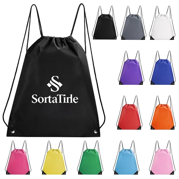 Polyester Drawstring Cinch Backpack 210D - Polyester Drawstring Cinch Backpack 210D - Image 4 of 7