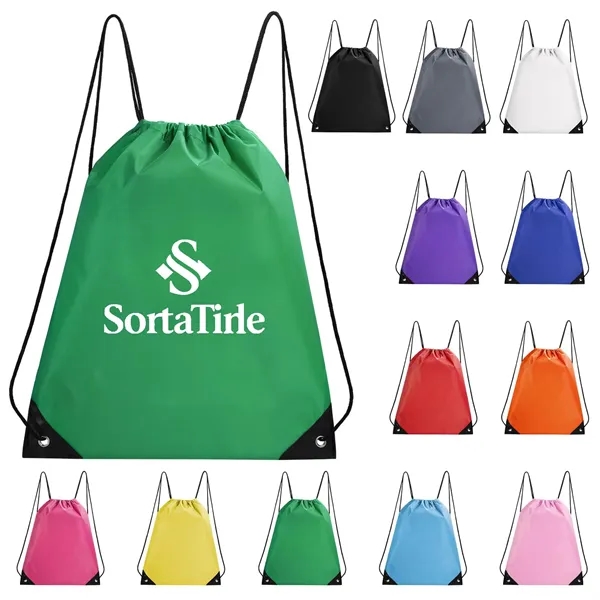 Polyester Drawstring Cinch Backpack 210D - Polyester Drawstring Cinch Backpack 210D - Image 7 of 7