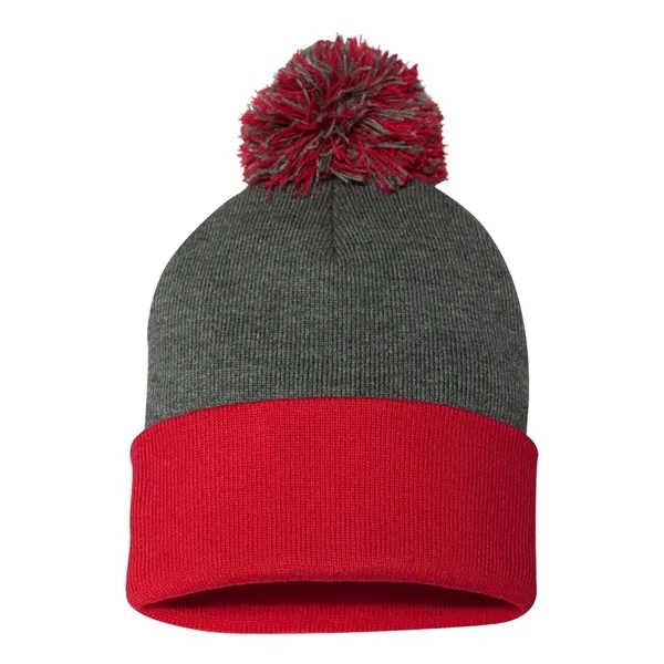 Sportsman 12" Pom-Pom Cuffed Beanie - Sportsman 12" Pom-Pom Cuffed Beanie - Image 14 of 48