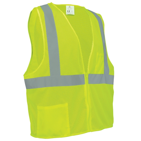 High-Visibility Lightweight Mesh Polyester Safety Vest - High-Visibility Lightweight Mesh Polyester Safety Vest - Image 0 of 3
