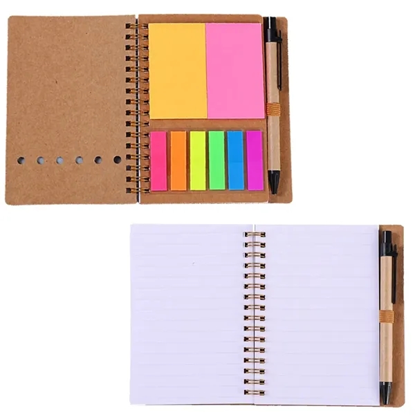 4.7 x 5.8 inch Spiral Notebook with Pen & Sticky Notes - 4.7 x 5.8 inch Spiral Notebook with Pen & Sticky Notes - Image 1 of 6