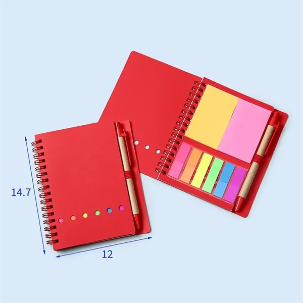 4.7 x 5.8 inch Spiral Notebook with Pen & Sticky Notes - 4.7 x 5.8 inch Spiral Notebook with Pen & Sticky Notes - Image 2 of 6