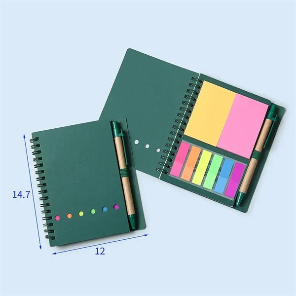 4.7 x 5.8 inch Spiral Notebook with Pen & Sticky Notes - 4.7 x 5.8 inch Spiral Notebook with Pen & Sticky Notes - Image 4 of 6