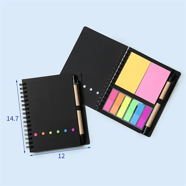4.7 x 5.8 inch Spiral Notebook with Pen & Sticky Notes - 4.7 x 5.8 inch Spiral Notebook with Pen & Sticky Notes - Image 5 of 6