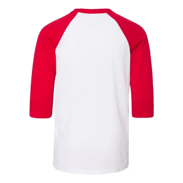 BELLA + CANVAS Youth Three-Quarter Sleeve Baseball Tee - BELLA + CANVAS Youth Three-Quarter Sleeve Baseball Tee - Image 8 of 8