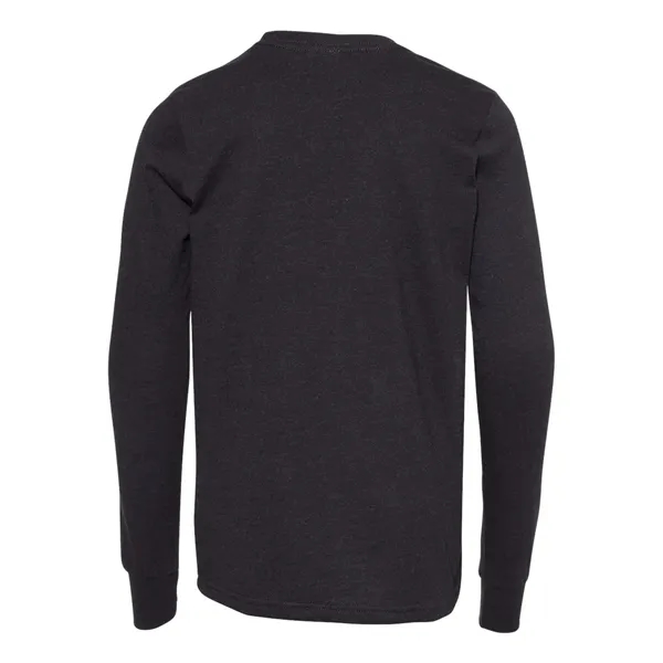 BELLA + CANVAS Youth Heather CVC Long Sleeve Tee - BELLA + CANVAS Youth Heather CVC Long Sleeve Tee - Image 4 of 18