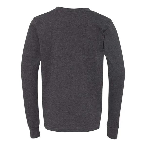 BELLA + CANVAS Youth Heather CVC Long Sleeve Tee - BELLA + CANVAS Youth Heather CVC Long Sleeve Tee - Image 6 of 18