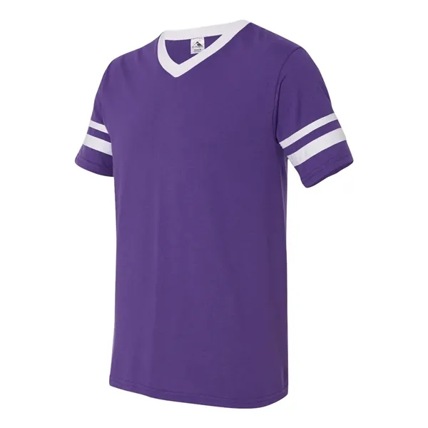 Augusta Sportswear V-Neck Jersey with Striped Sleeves - Augusta Sportswear V-Neck Jersey with Striped Sleeves - Image 56 of 72