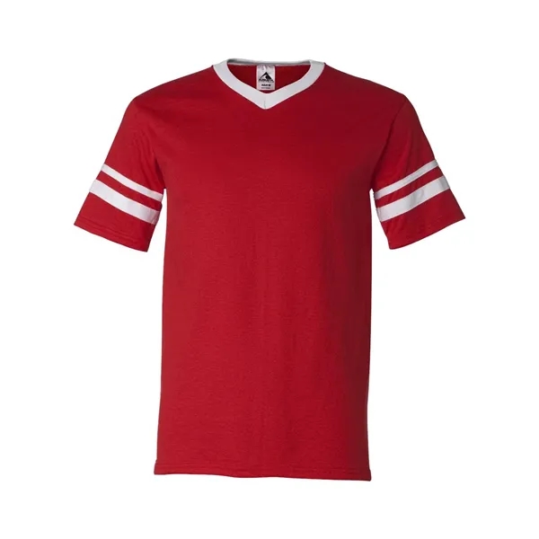 Augusta Sportswear V-Neck Jersey with Striped Sleeves - Augusta Sportswear V-Neck Jersey with Striped Sleeves - Image 60 of 72