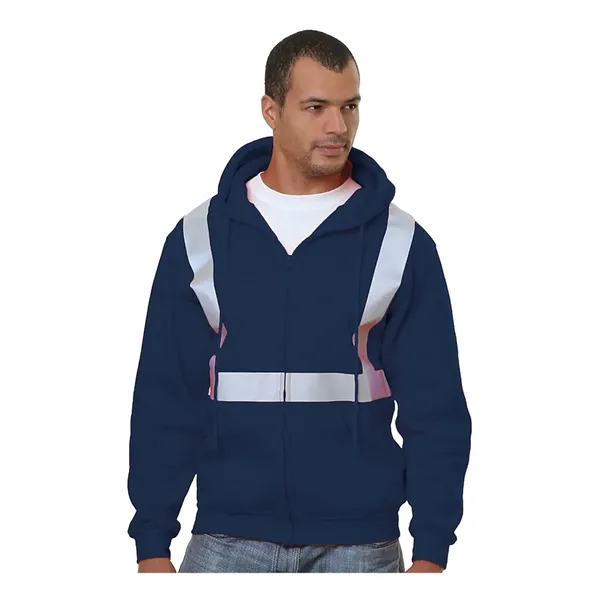 Bayside Men's USA-Made Hi-Visibility Full-Zip Hooded Swea...