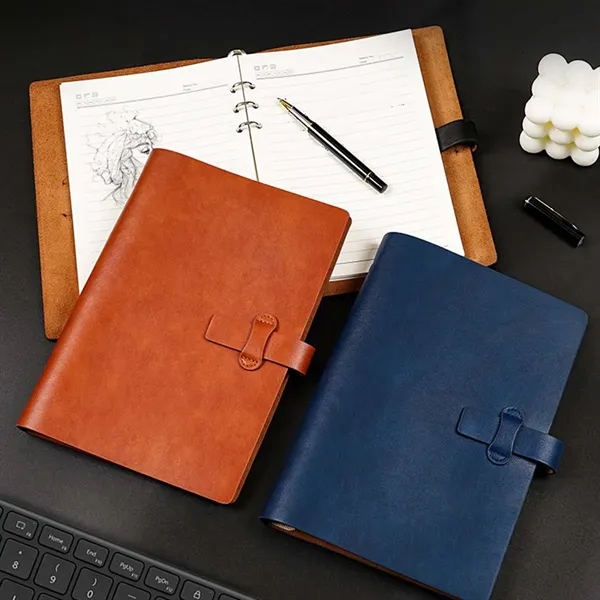 Office refillable retro leather 6 ring binder notebook - Office refillable retro leather 6 ring binder notebook - Image 4 of 4