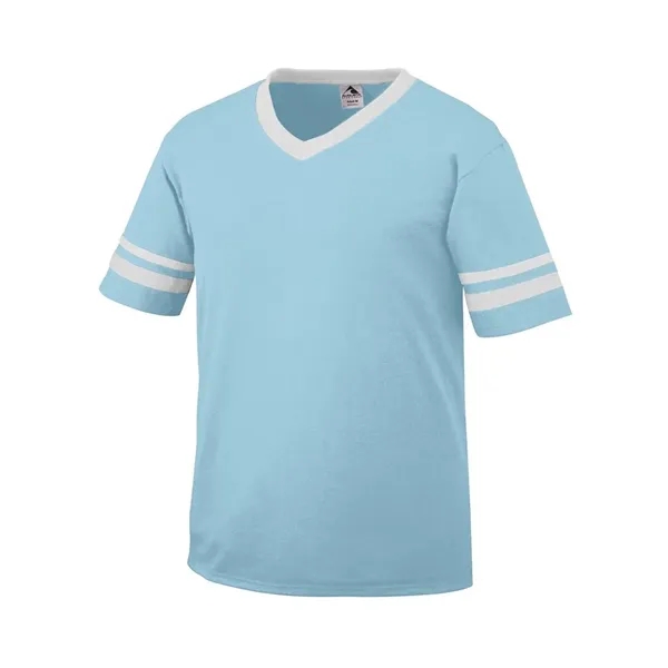 Custom Augusta Sportswear V-Neck Jersey with Striped Sleeves