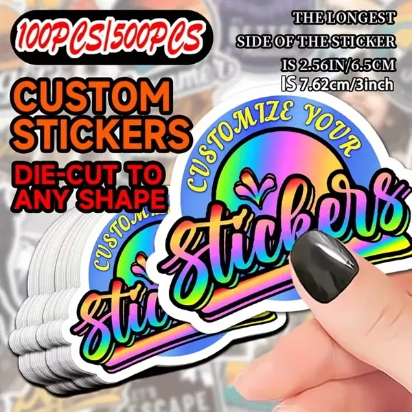 100pcs Custom Die-Cut Vinyl Stickers - 100pcs Custom Die-Cut Vinyl Stickers - Image 0 of 0