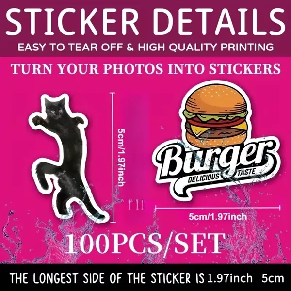 100 Customizable 2X2'' Die-Cut Stickers - 100 Customizable 2X2'' Die-Cut Stickers - Image 0 of 0