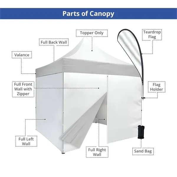 10ft Canopy tent package - Frame, Topper and backwall SS - 10ft Canopy tent package - Frame, Topper and backwall SS - Image 6 of 12