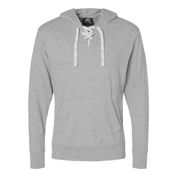 J. America Unisex Jersey Sport Lace Hooded Pullover - J. America Unisex Jersey Sport Lace Hooded Pullover - Image 8 of 9