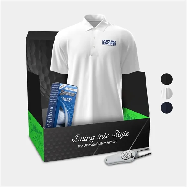 PGA TOUR® Polo, Srixon® Golf Balls & 2.5 Divot Tool