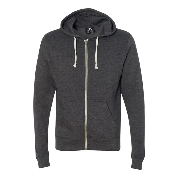 J. America Men's Triblend Full-Zip Hooded Sweatshirt