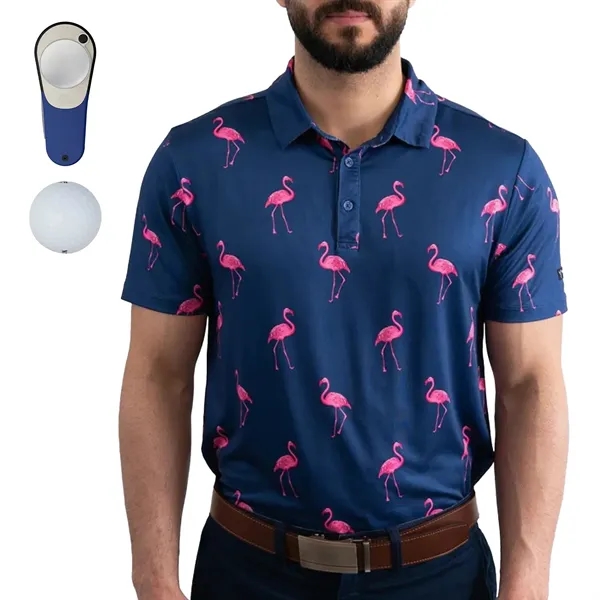 YATTA®Flamingo Polo, Srixon® Golf Ball & Divot Tool Gift Set