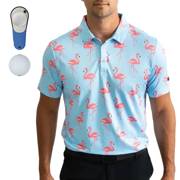 YATTA®Flamingo Polo, Srixon® Golf Ball & Divot Tool Gift Set