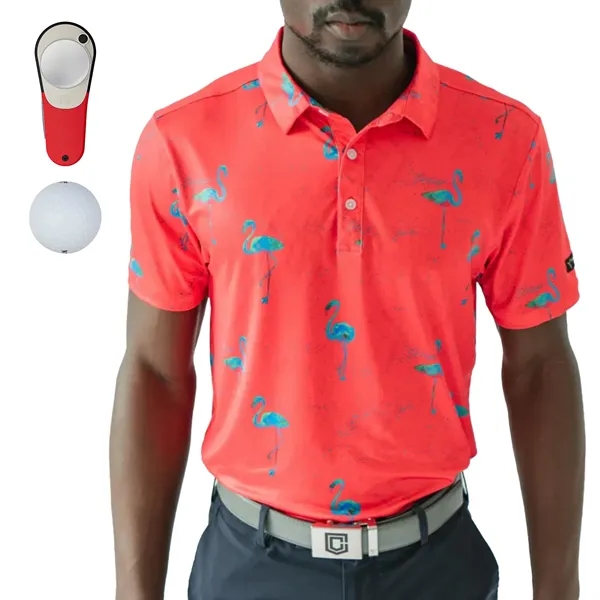YATTA®Flamingo Polo, Srixon® Golf Ball & Divot Tool Gift Set