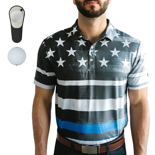 YATTA® Patriot Polo, Srixon® Golf Ball & Divot Tool Gift Set