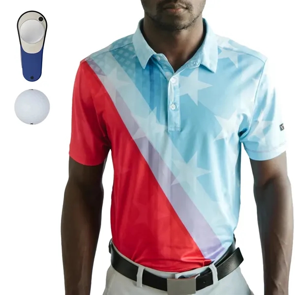 YATTA® Patriot Polo, Srixon® Golf Ball & Divot Tool Gift Set