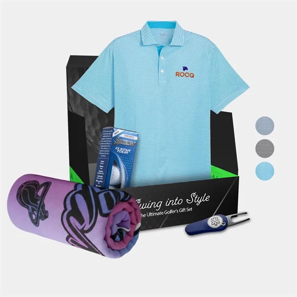 PUMA® Isle Pique Polo, Towel,Golf Ball & Divot Tool Gift Set