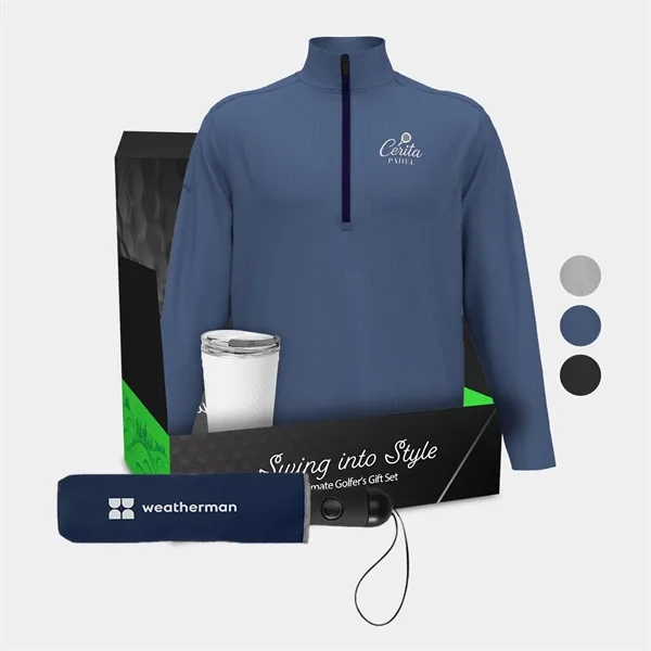 24 oz SWIG® Tumbler, Men's Golf Pullover & Umbrella Gift Set