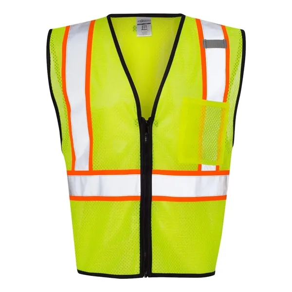 Custom Kishigo Unisex Economy Contrasting Vest with Zippered Front