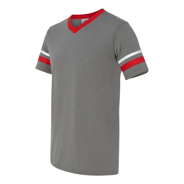Augusta Sportswear V-Neck Jersey with Striped Sleeves - Augusta Sportswear V-Neck Jersey with Striped Sleeves - Image 23 of 72