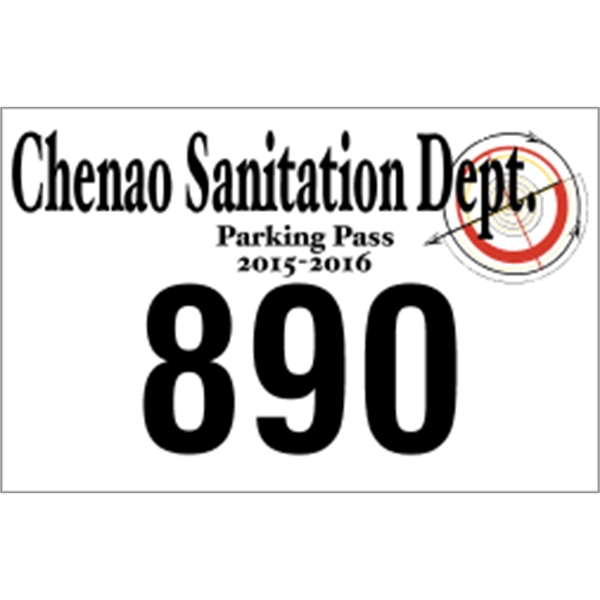 3.5" x 2.25" White Vinyl Bumper Parking Permits