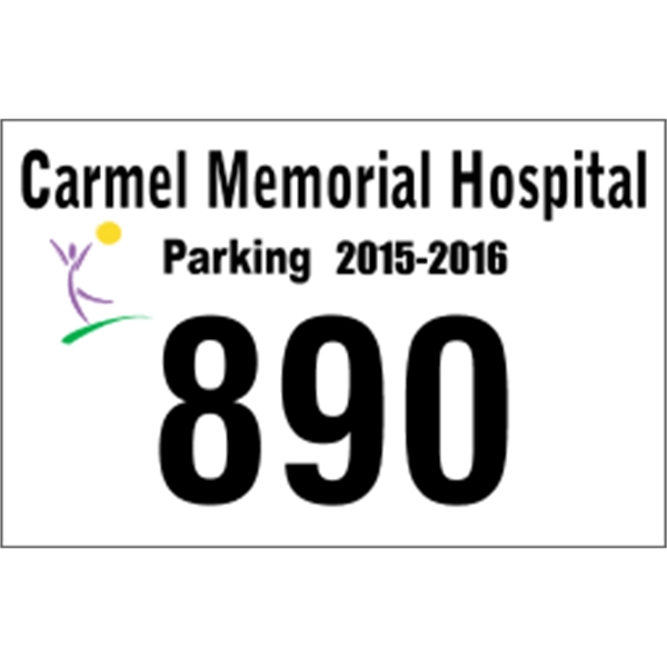 3.5" x 2.25" White Vinyl Bumper Parking Permits