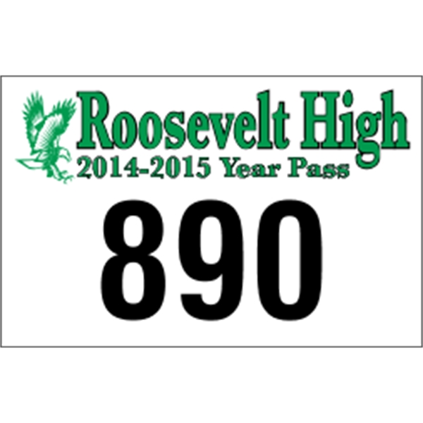 3.5" x 2.25" White Vinyl Bumper Parking Permits