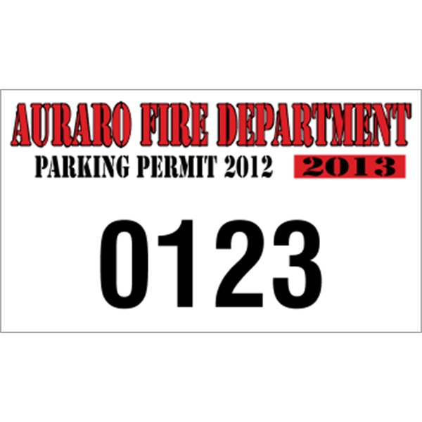 4.75" x 2.75" White Vinyl Bumper Parking Permits