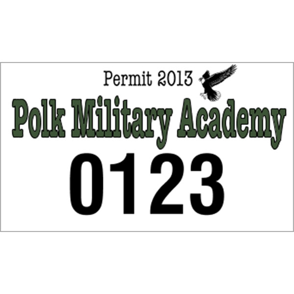 4.75" x 2.75" White Vinyl Bumper Parking Permits
