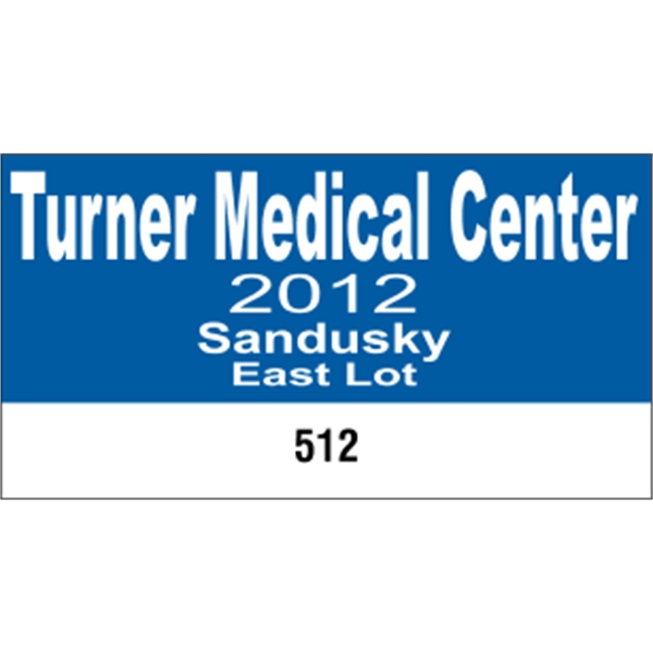 4.25" x 2.25" White Vinyl Bumper Parking Permits