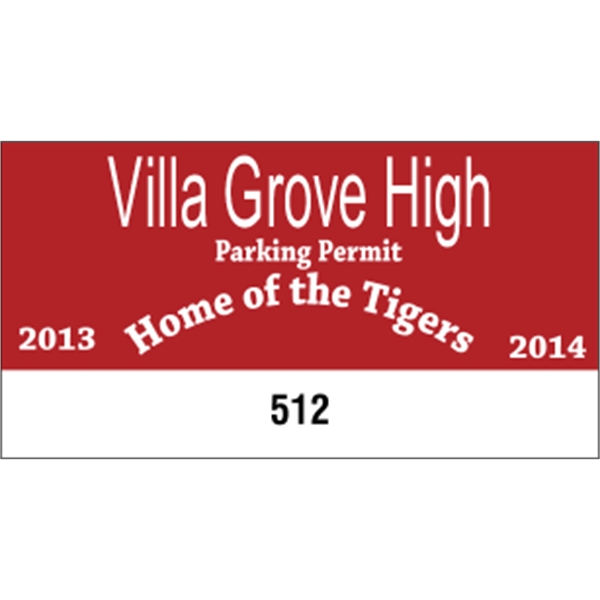 4.25" x 2.25" White Vinyl Bumper Parking Permits