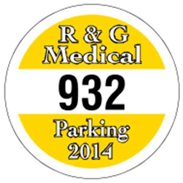 2.5" Diameter Circle White Vinyl Bumper Parking Permits