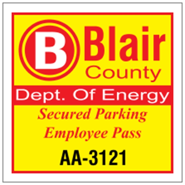 3" x  3" Square White Vinyl Bumper Parking Permits