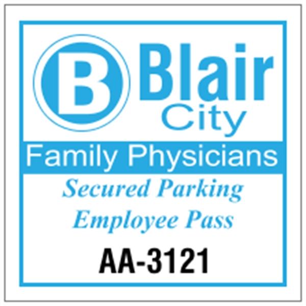 3" x  3" Square White Vinyl Bumper Parking Permits