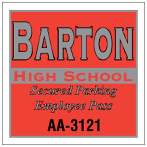 3" x  3" Square White Vinyl Bumper Parking Permits