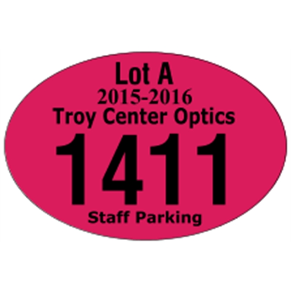 3" x 2" Oval White Vinyl Bumper Parking Permits
