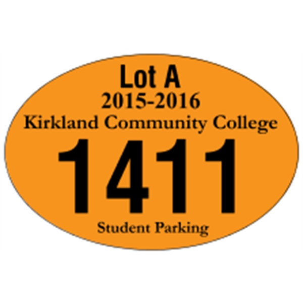 3" x 2" Oval White Vinyl Bumper Parking Permits