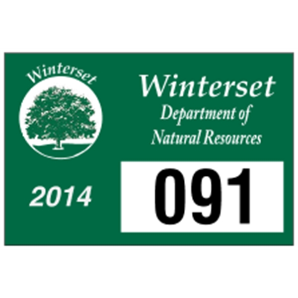 3" x 2" White Vinyl Bumper Parking Permits