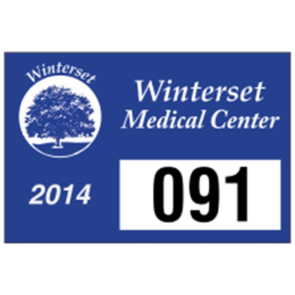 3" x 2" White Vinyl Bumper Parking Permits