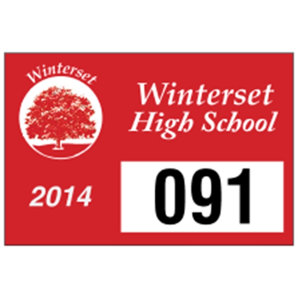 3" x 2" White Vinyl Bumper Parking Permits